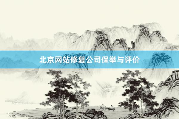 北京网站修复公司保举与评价